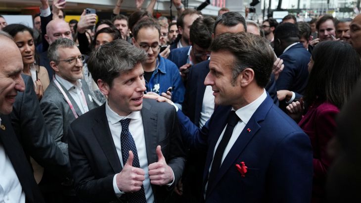 Conceptual image representing the Paris AI Summit, showing digital connections and abstract data representations.